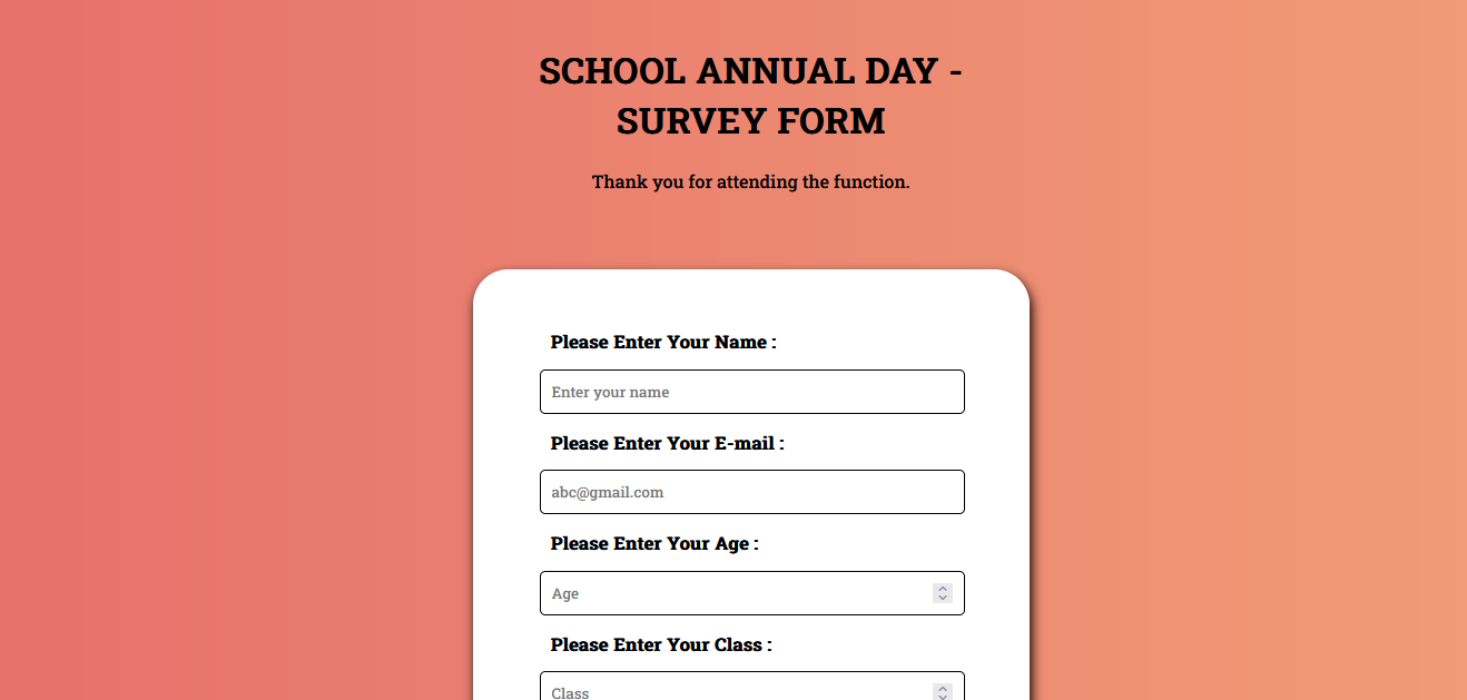 Survey Form